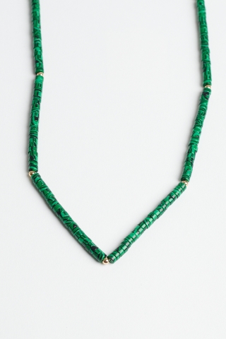 Necklace Green Stone Beads